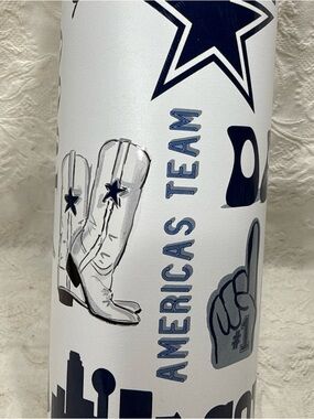 Dallas Cowboys 34oz Stainless Steel Quencher Bottle Lone Star Cowgirl Boots TX